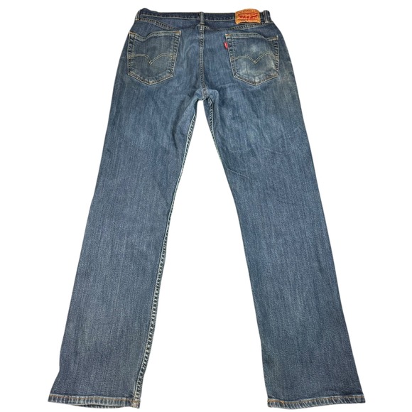 Levi Strauss & Co 505 W34 L32 Mens Regular Fit Straight Leg Blue Denim Jeans - Picture 4 of 4